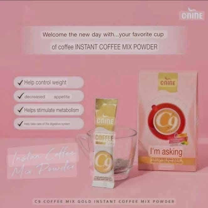 Thailand Product | C-Nine ProSlim Coffee Mix Powder Gold | C-nine Capsule | Dietary Supplement