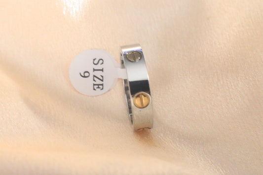 Two-Tone Promise Ring: | Stainless Steel Plated Gold & Silver
