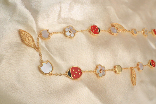 18k Gold Plated | Garden of ladybugs Jewelry | Stainless Steel | Hypoallergenic