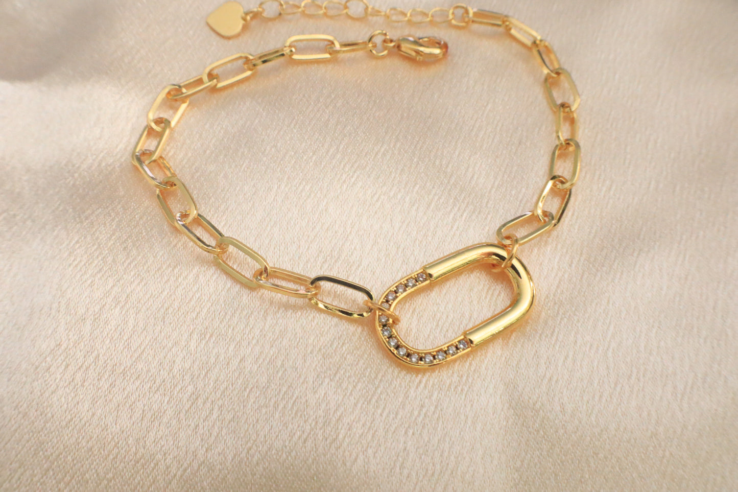 Lock Paperclip Chain Bracelet