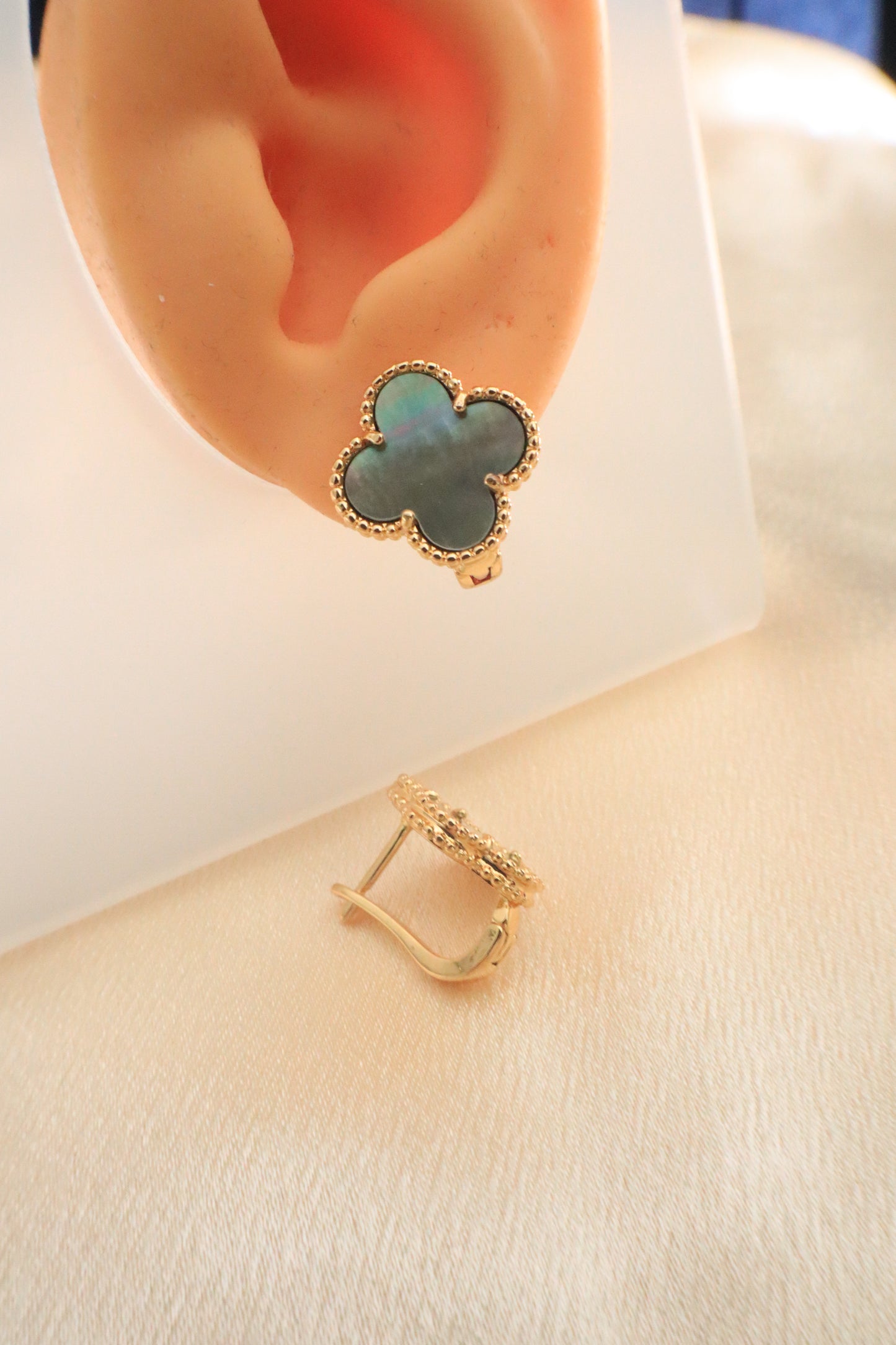 Lucky Blossom Stud / Clip Earrings | Stainless steel 18k Gold and silver Plating
