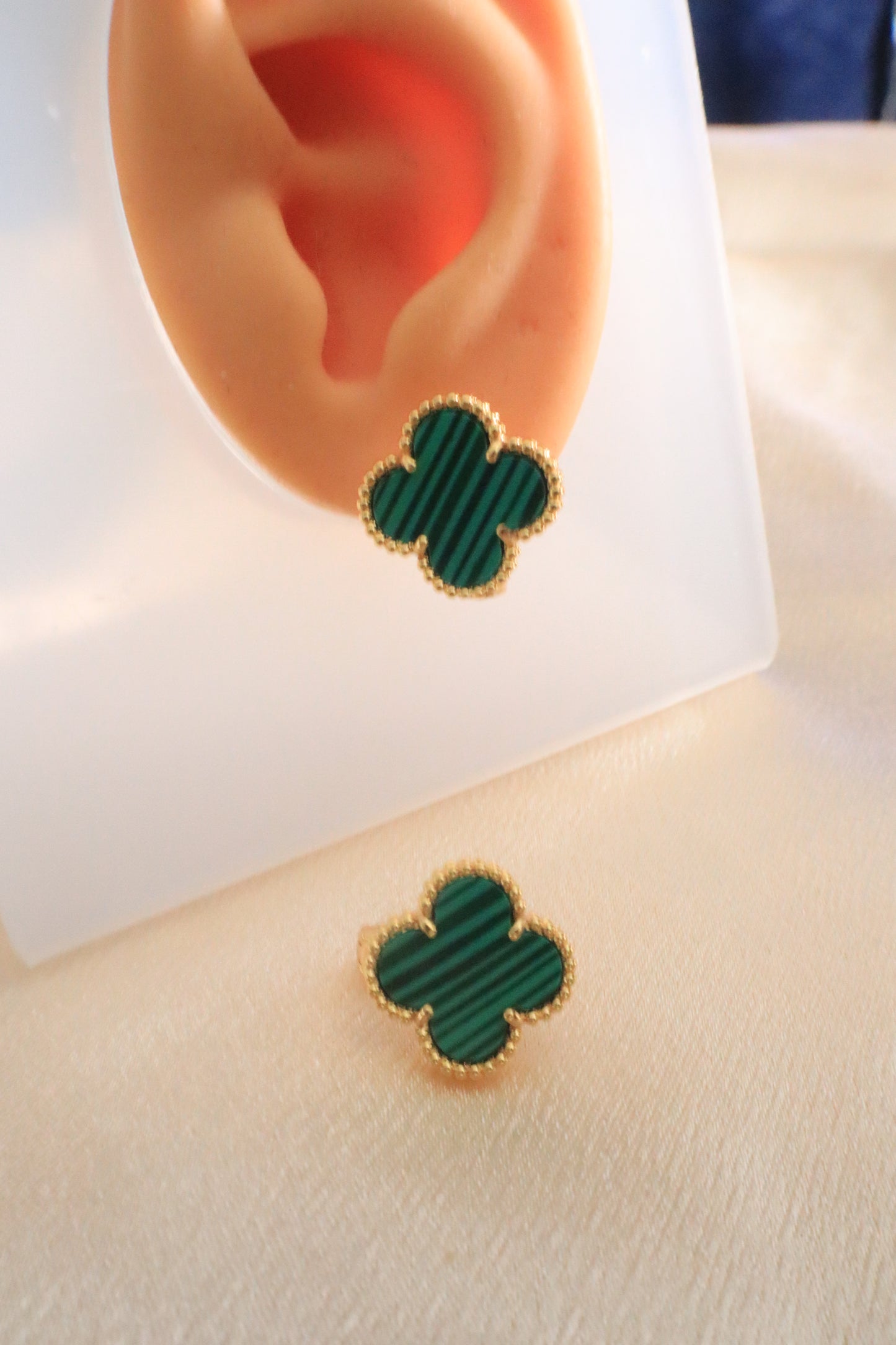 Lucky Blossom Stud / Clip Earrings | Stainless steel 18k Gold and silver Plating