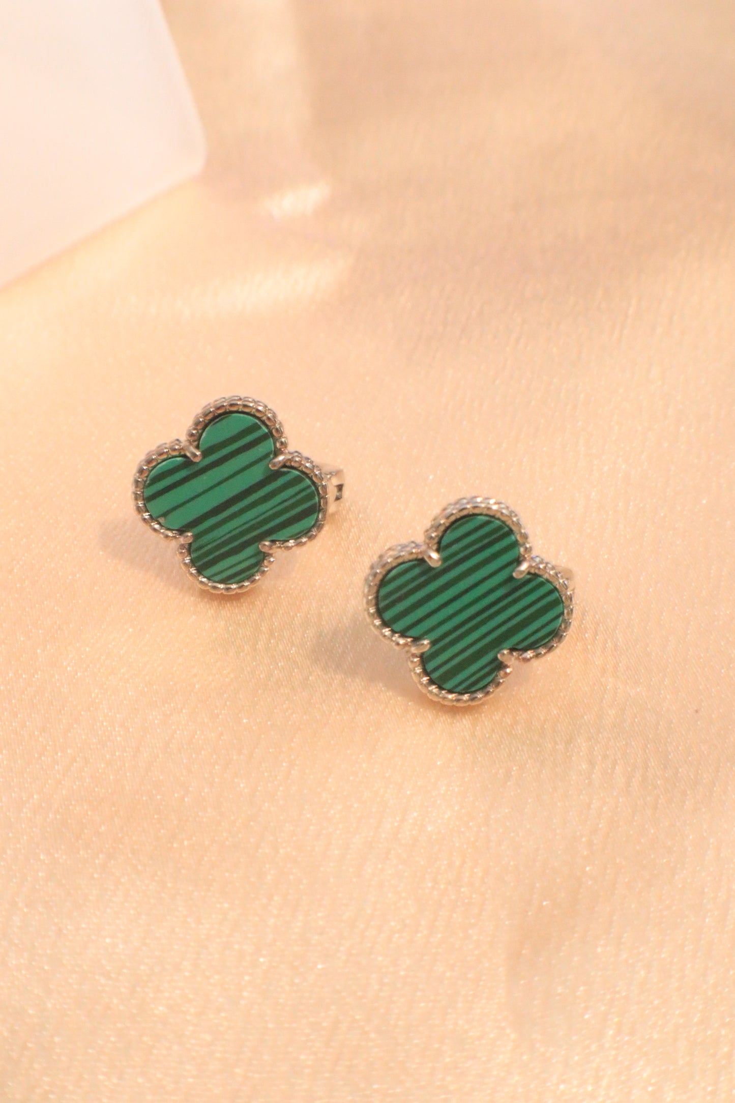 Lucky Blossom Stud / Clip Earrings | Stainless steel 18k Gold and silver Plating