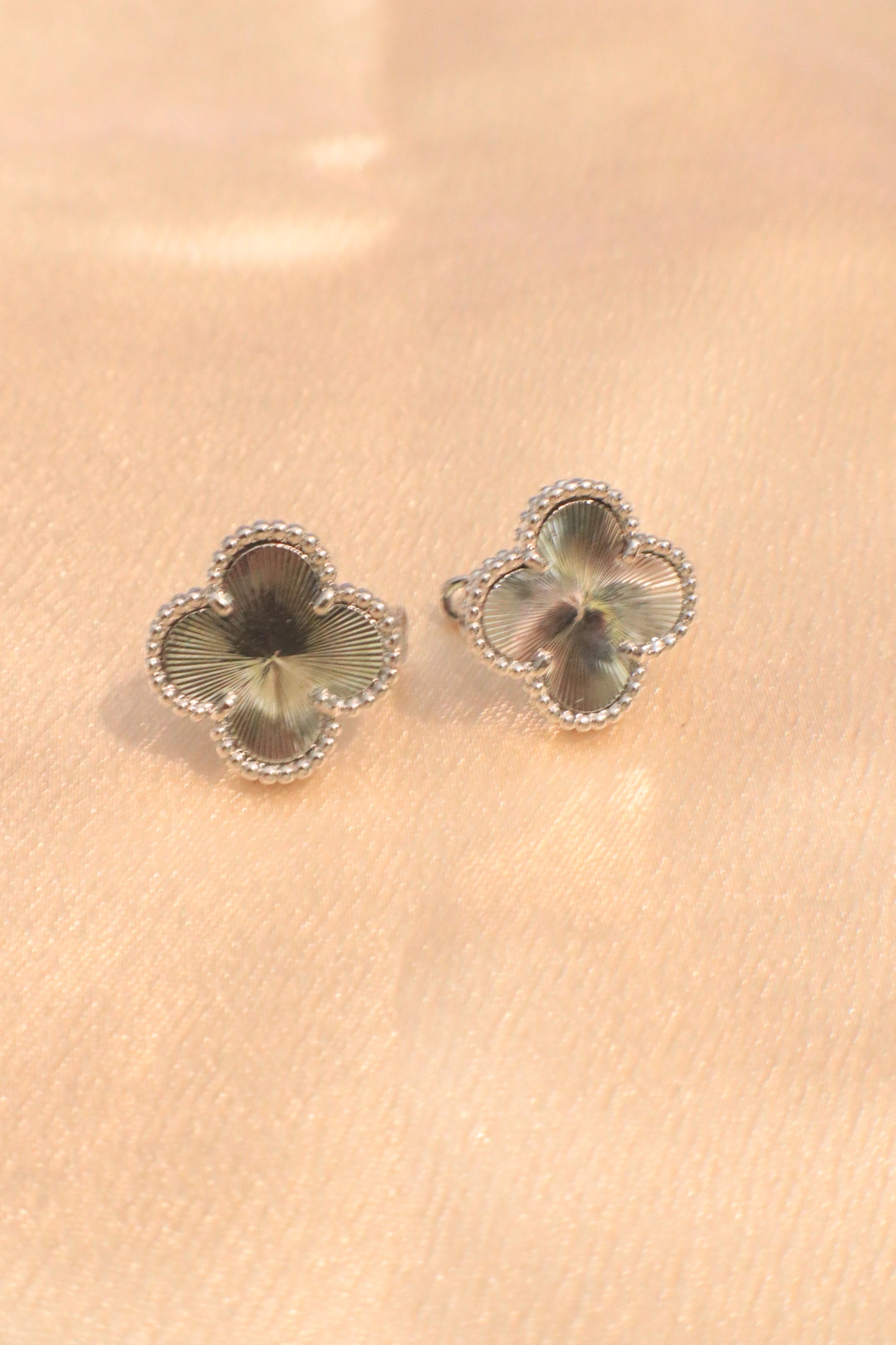 Lucky Blossom Stud / Clip Earrings | Stainless steel 18k Gold and silver Plating