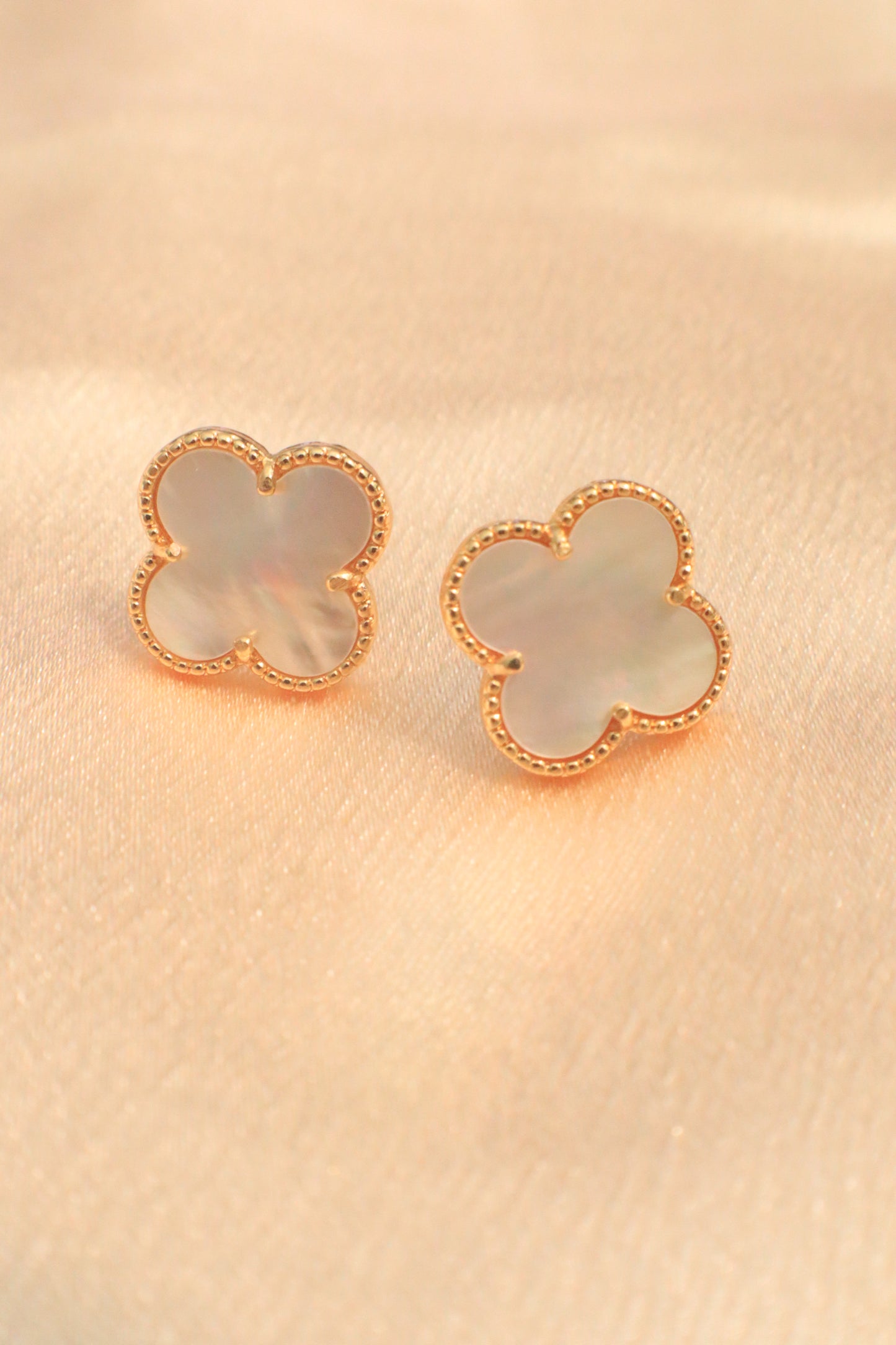 Lucky Blossom Stud / Clip Earrings | Stainless steel 18k Gold and silver Plating