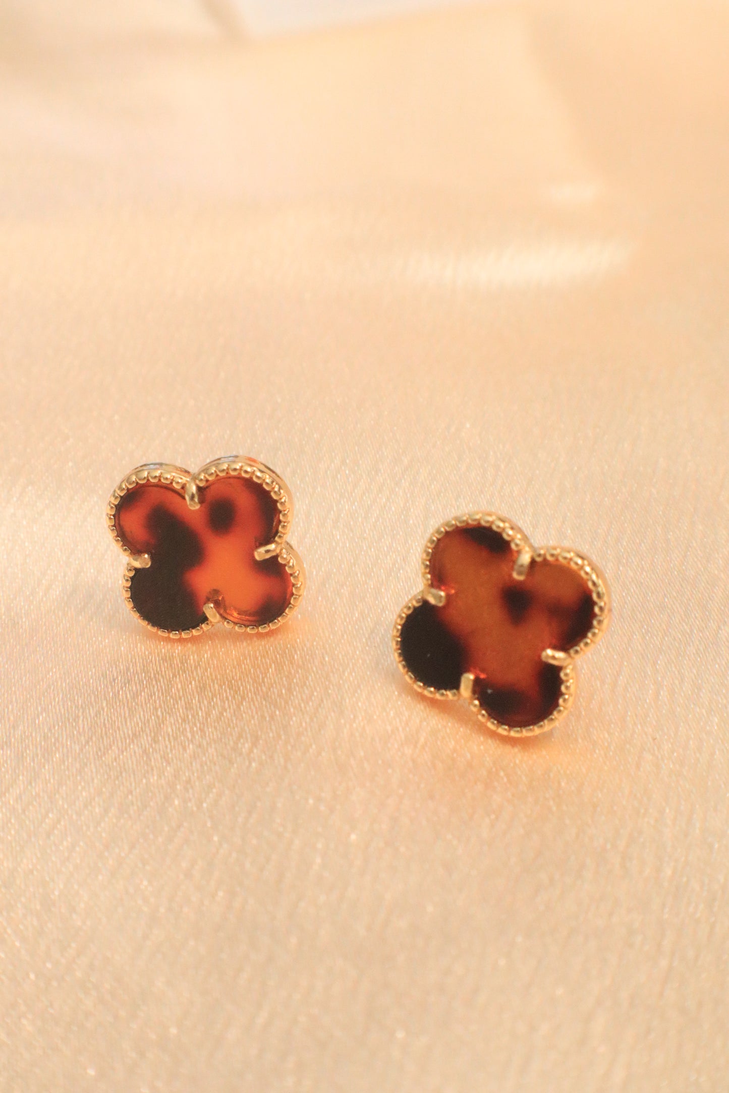 Lucky Blossom Stud / Clip Earrings | Stainless steel 18k Gold and silver Plating