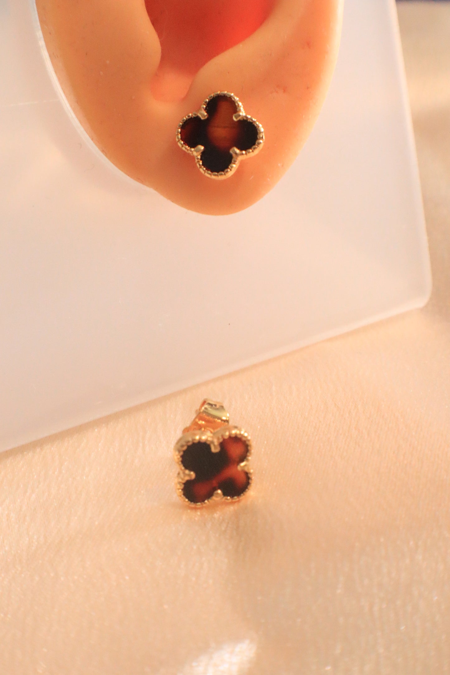 Lucky Blossom Stud / Clip Earrings | Stainless steel 18k Gold and silver Plating