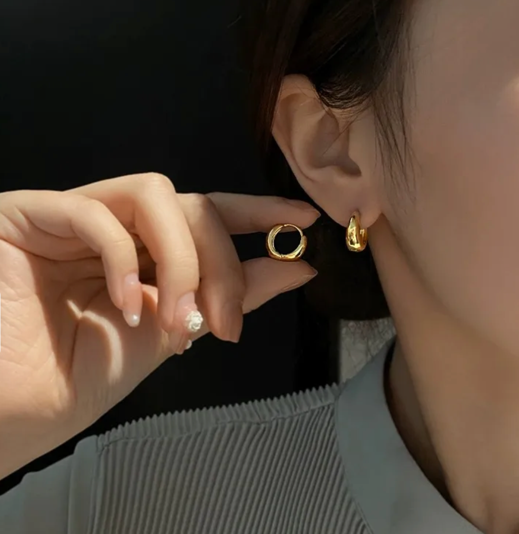 Luna Luxe Hoops | Stainless Steel | 18k Plated Gold