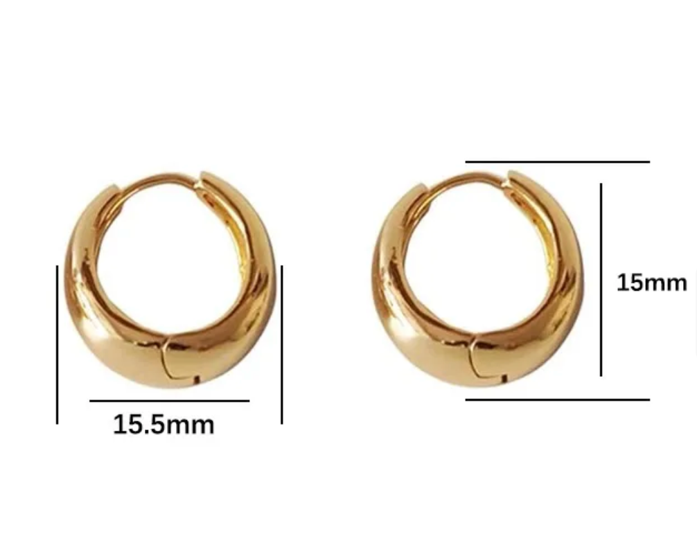 Luna Luxe Hoops | Stainless Steel | 18k Plated Gold