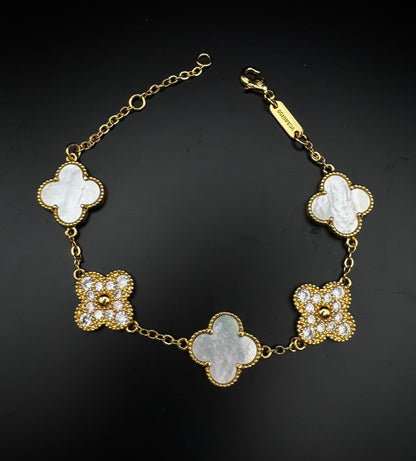 15mm and 10mm Four Clover Bracelet