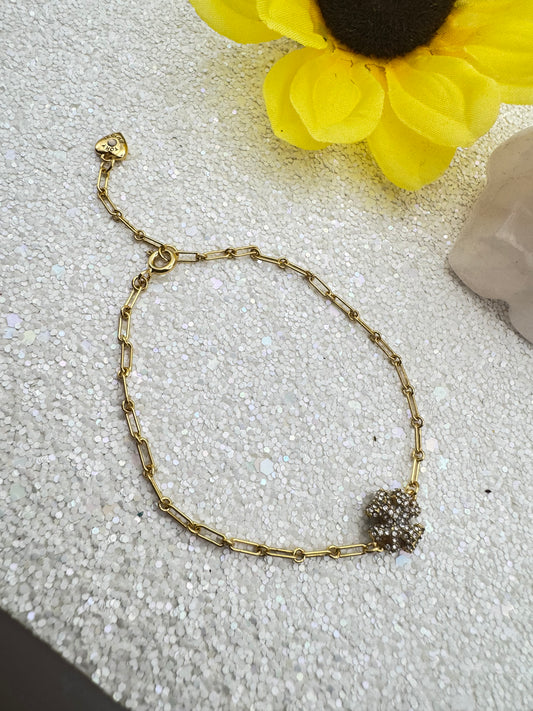 Paperclip Chain with Snowflake Charm Bracelet