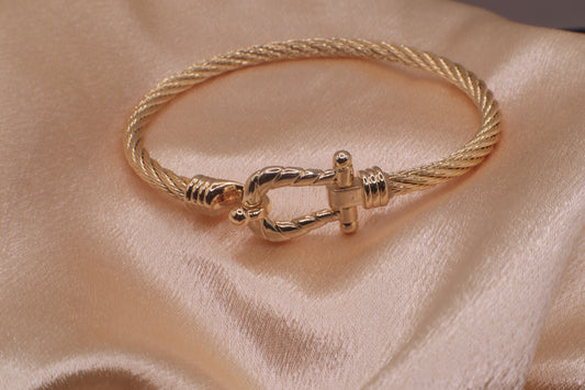 Horseshoe Twisted Bangle