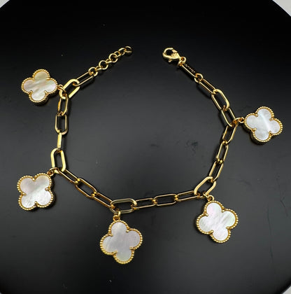 15mm and 10mm Four Clover Bracelet