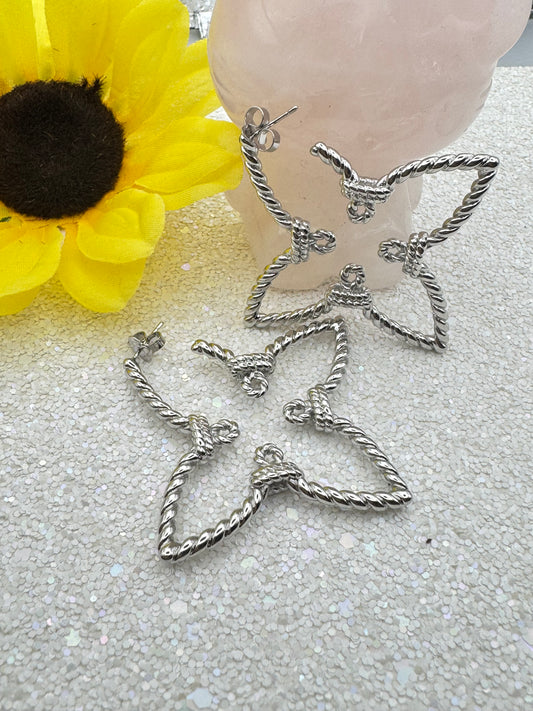 Twisted Loop Star Earrings