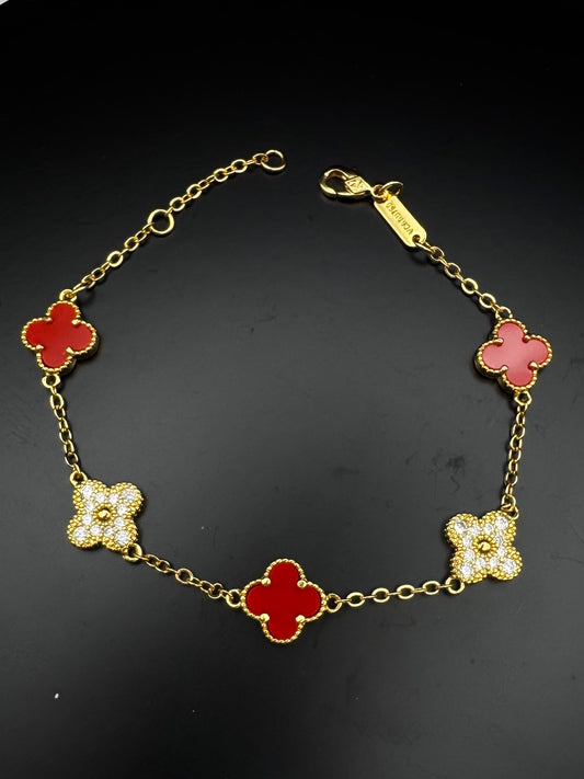 15mm and 10mm Four Clover Bracelet