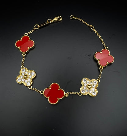 15mm and 10mm Four Clover Bracelet