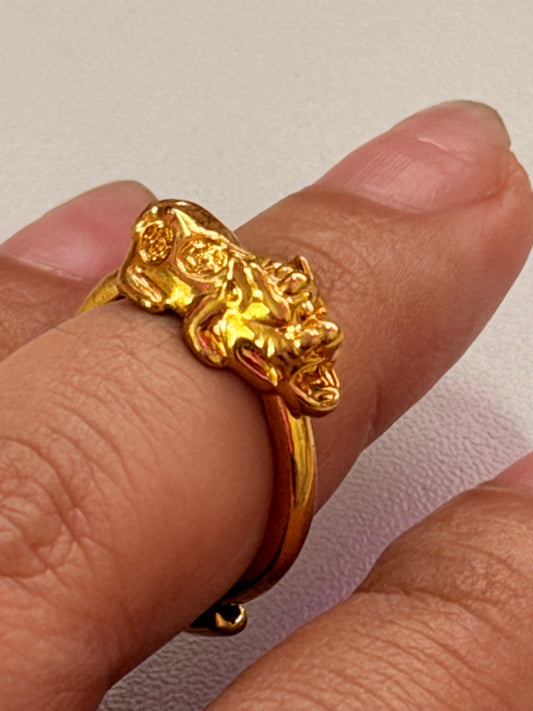 Lucky Dragon and Money Adjustable Ring
