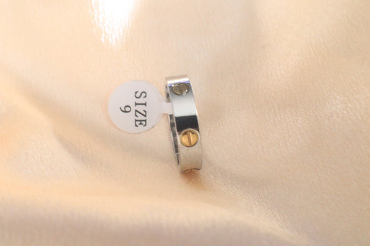 Two-Tone Promise Ring:  | Stainless Steel Plated Gold & Silver