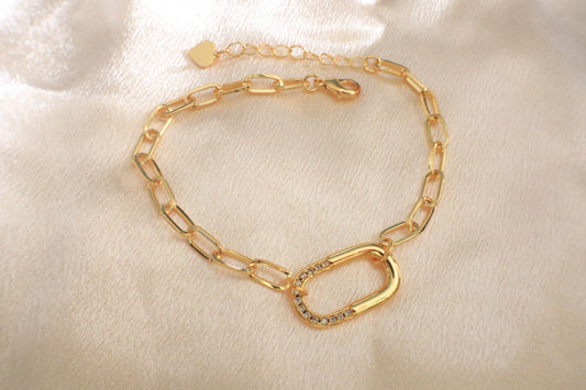 Lock Paperclip Chain Bracelet