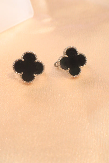 Lucky Blossom Stud / Clip Earrings | Stainless steel 18k Gold and silver Plating
