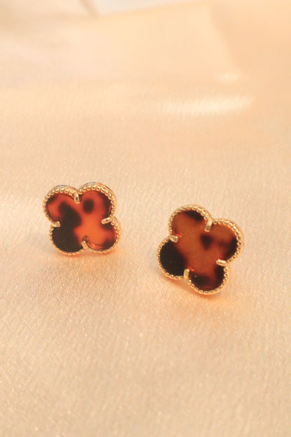 Lucky Blossom Stud / Clip Earrings | Stainless steel 18k Gold and silver Plating