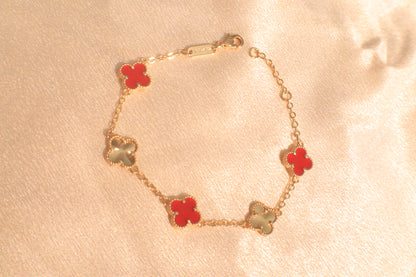 10mm Lucky Blossom Bracelet | 18k Plated Gold | Stainless Steel | Hypoallergenic