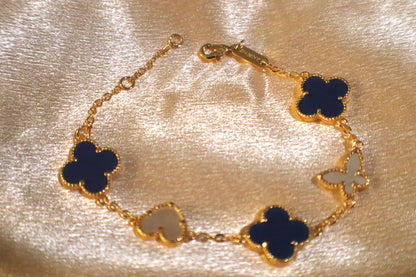 Blossom Heart Butterfly Bracelet | 18k Plated Gold | Stainless Steel | Hypoallergenic