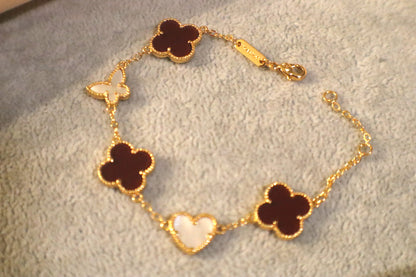 Blossom Heart Butterfly Bracelet | 18k Plated Gold | Stainless Steel | Hypoallergenic