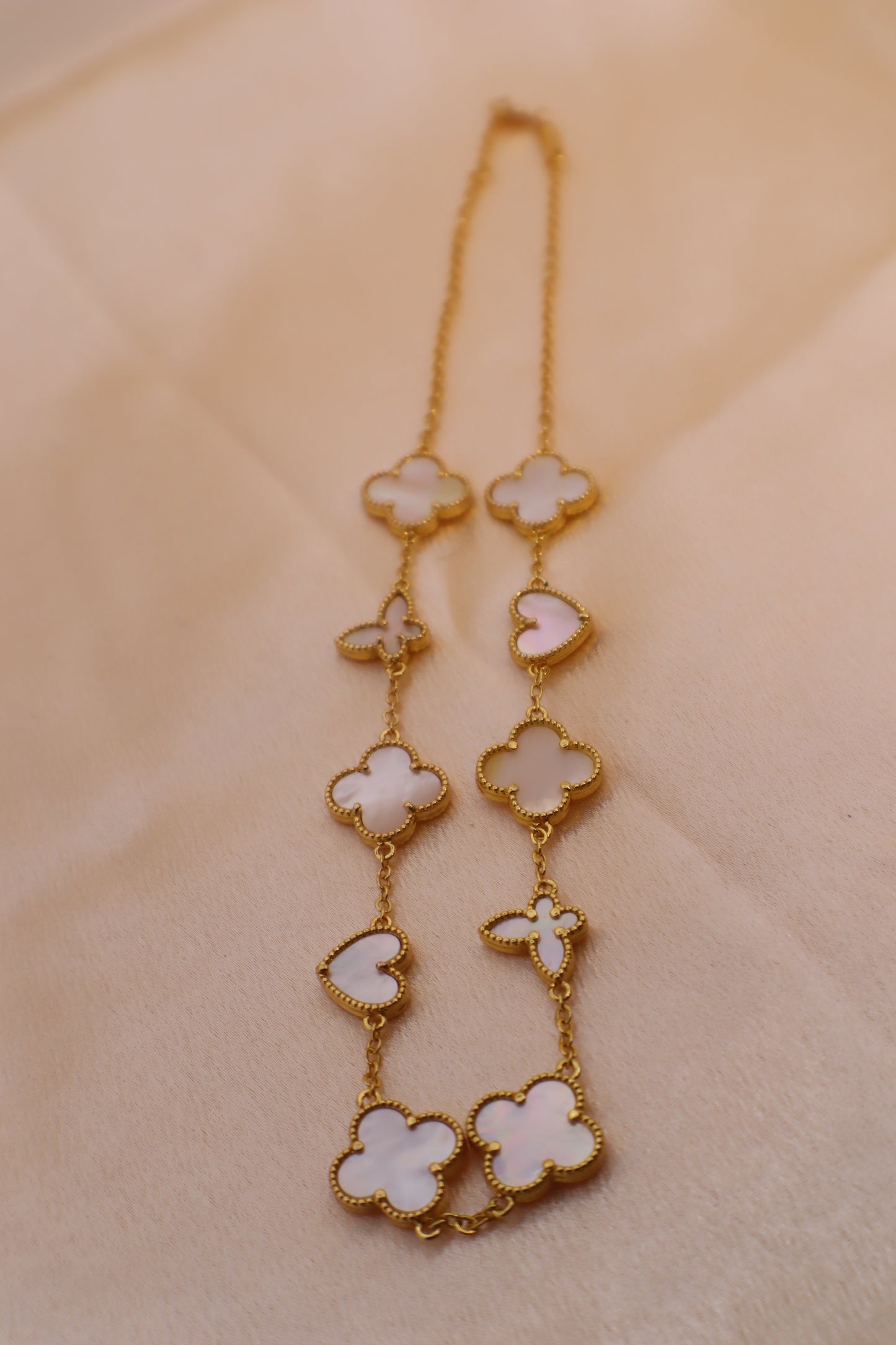 Blossom Heart Butterfly Charm Necklace