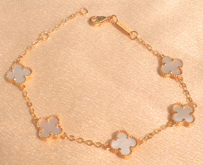 10mm Lucky Blossom Bracelet | 18k Plated Gold | Stainless Steel | Hypoallergenic